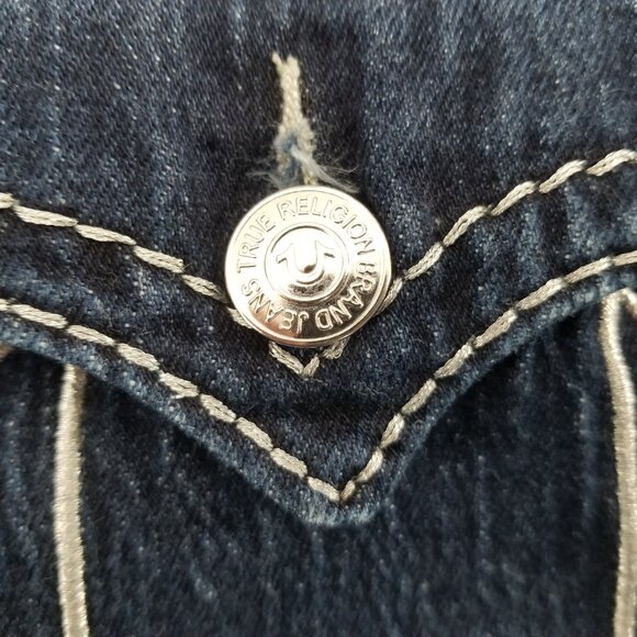 True Religion Ricky Flap Big T Jeans Mens Blue Denim Relaxed Straight 38 x 32 - Picture 13 of 14